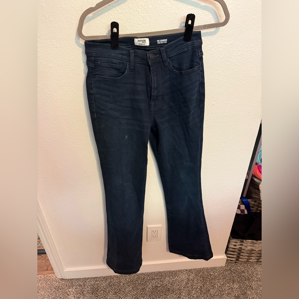 Kensie Dark Blue Flare & Wide Leg Jeans